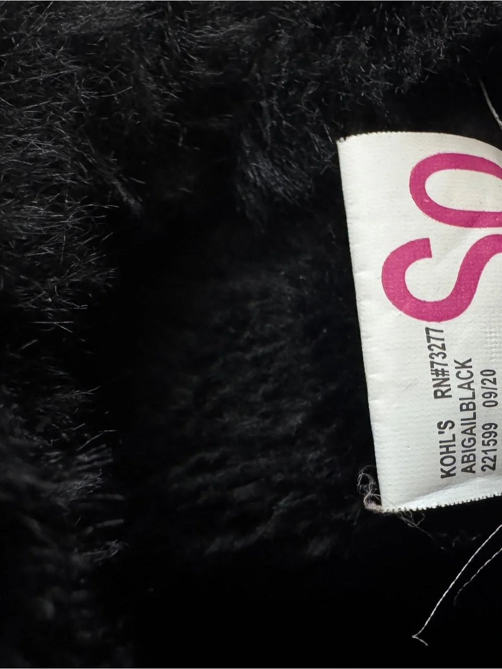 Kohl's Black Faux Fur Winter Boots with Button Accent